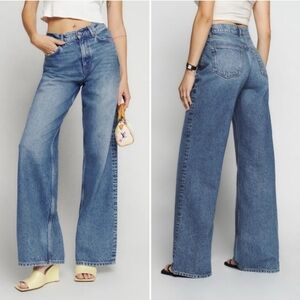 Reformation Cary High Rise Slouchy Wide Leg CROPPED Jeans Colorado Size 27